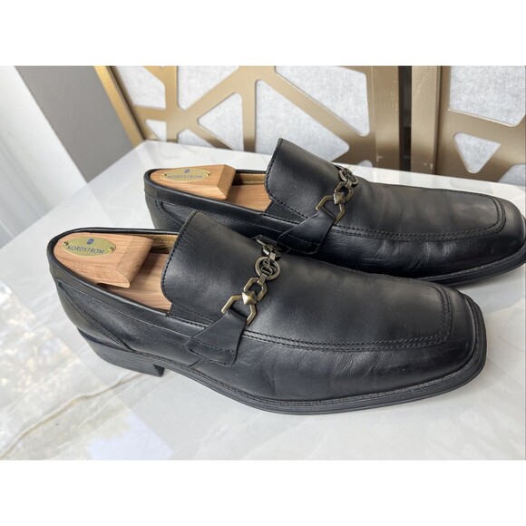 DONALD J. PLINER Men Sz 10 M Black LEATHER KOLLE 21 BIT LOAFERS Slip On Shoes main image 7